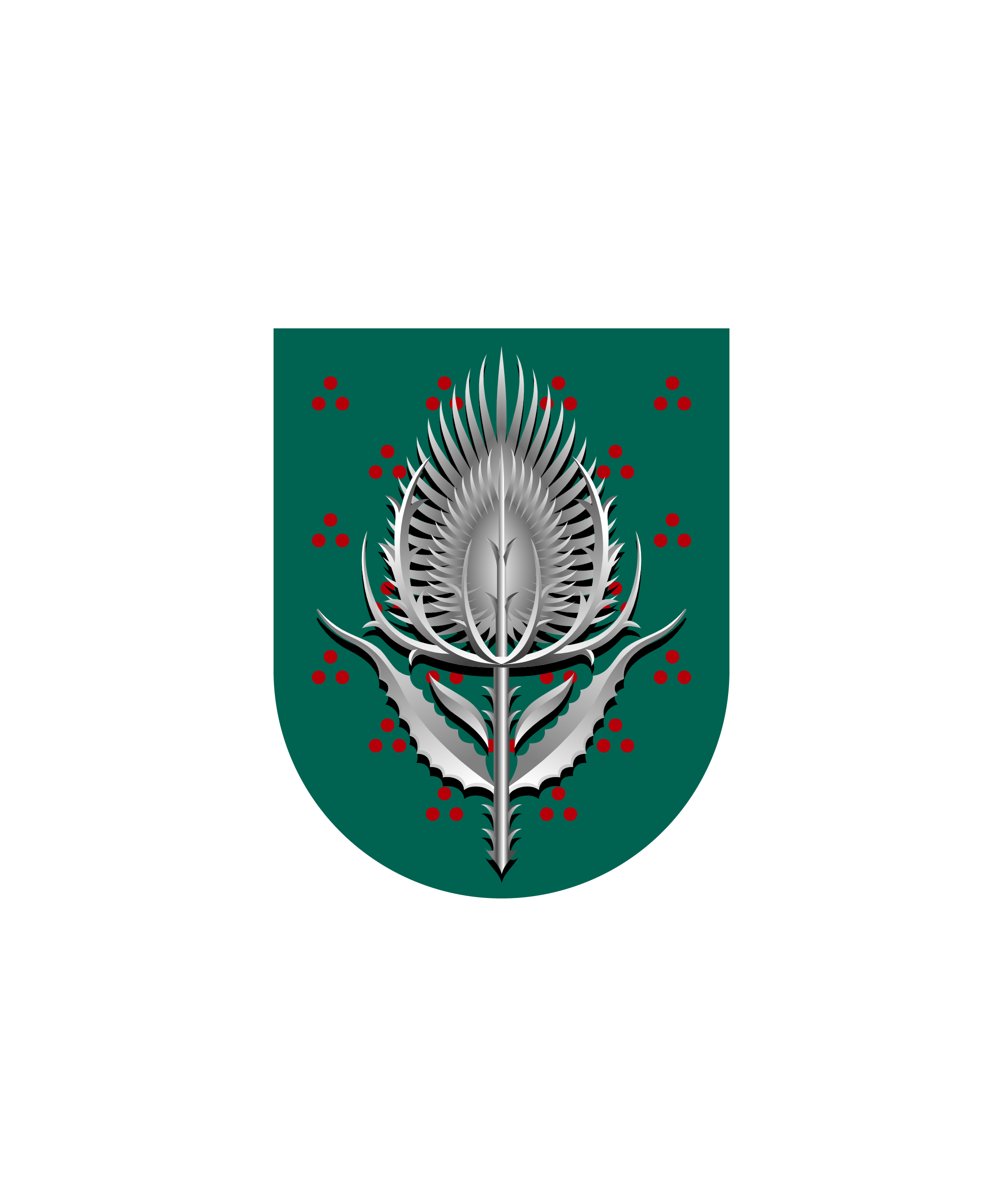 Pugin Thistle on Evergreen and Crimson Estencelly